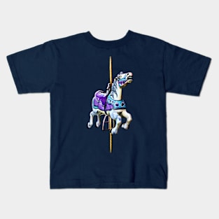 Carousel Horse Dressed in Lavender and Blue Kids T-Shirt